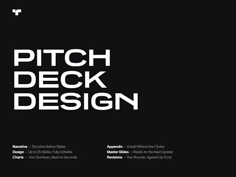 Cover image for Pitch Deck Design — Investor & Board Presentations