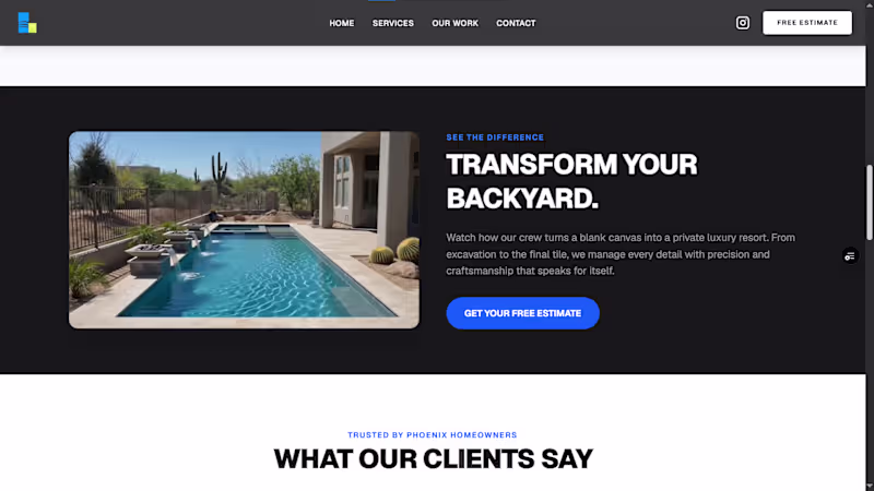 Cover image for Elegant Digital Storefront for Exclusive Pool Builders