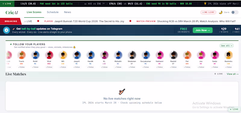 Cover image for CricAI , Real-Time Cricket Intelligence