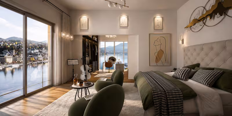Cover image for Emerald Serenity
Luxury Waterfront Bedroom |