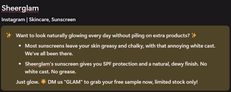 Cover image for Instagram Ad Caption — Skincare/Sunscreen