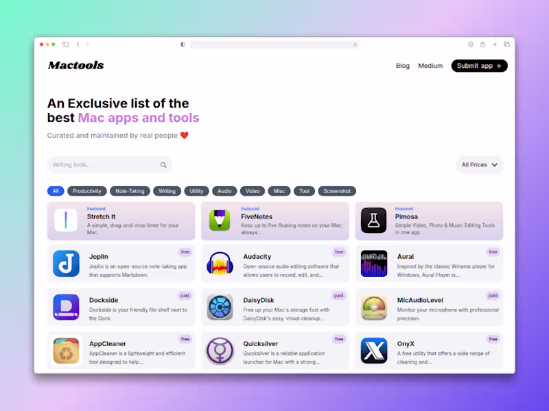 Cover image for Built a Mac apps Directory with NextJS + Supabase