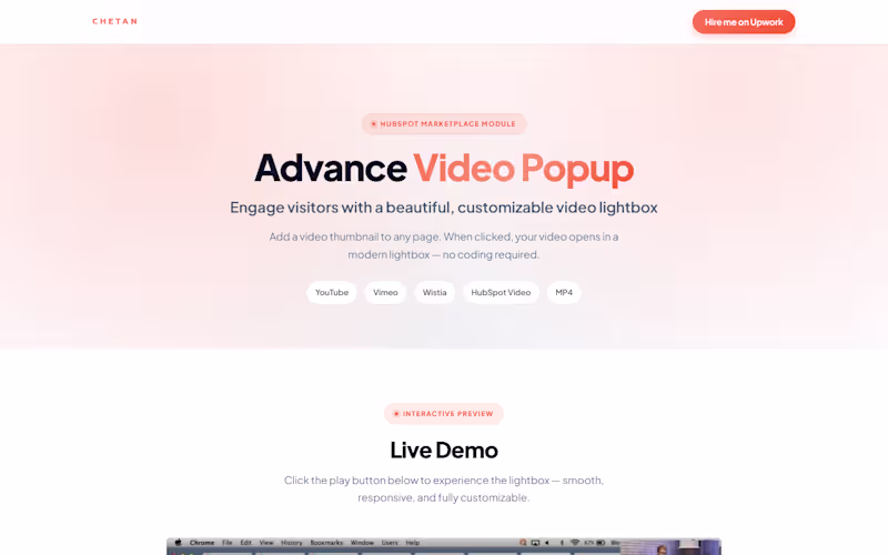 Cover image for Advance Video Popup Module