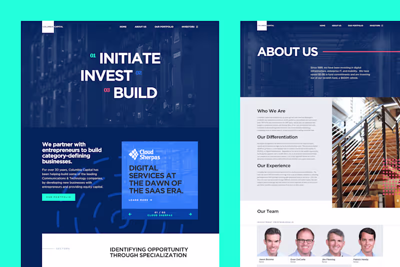 Cover image for Columbia Capital Website Design
