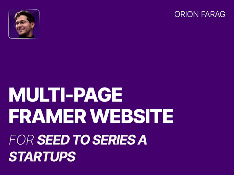 Cover image for Multi-Page Framer Website for Seed to Series A Startups