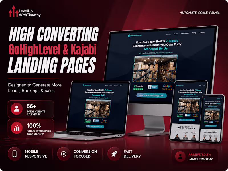 Cover image for High Converting GoHighLevel & Kajabi Landing Pages