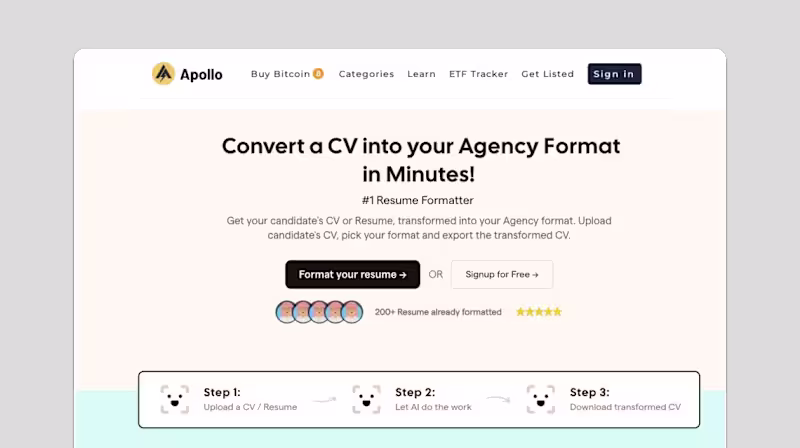 Cover image for F1Recruit - Convert CV into your agency format in minutes.