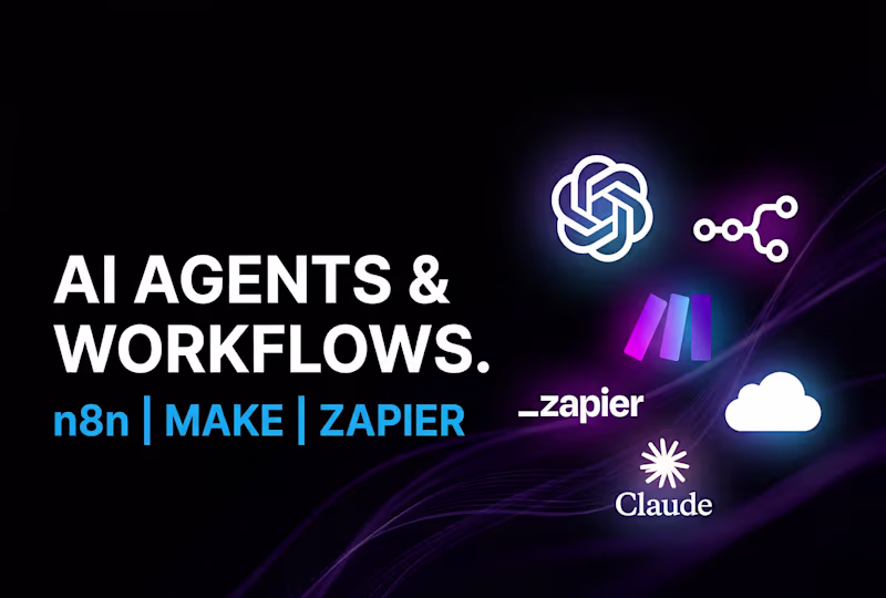 Cover image for AI Agents (n8n, make.com, zapier) | Workflow Automation
