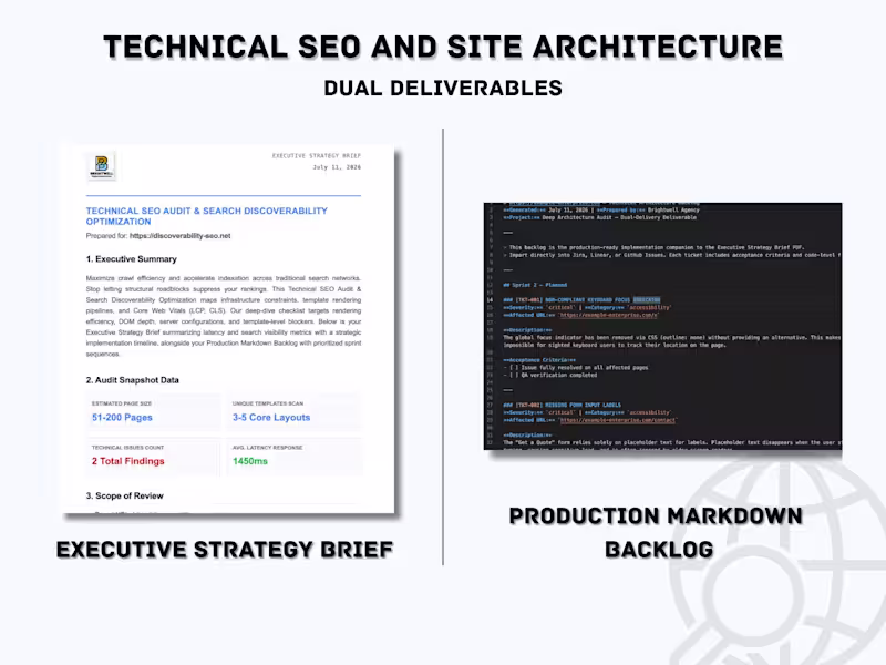 Cover image for Technical SEO & Site Architecture Audit (Production Backlog Incl