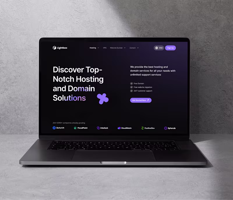 Cover image for Lightbox Hosting Provider - UI/UX Website Design
