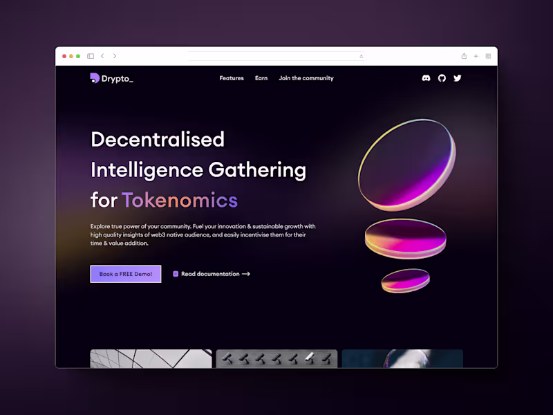 Cover image for Web3 survey platform SaaS landing page