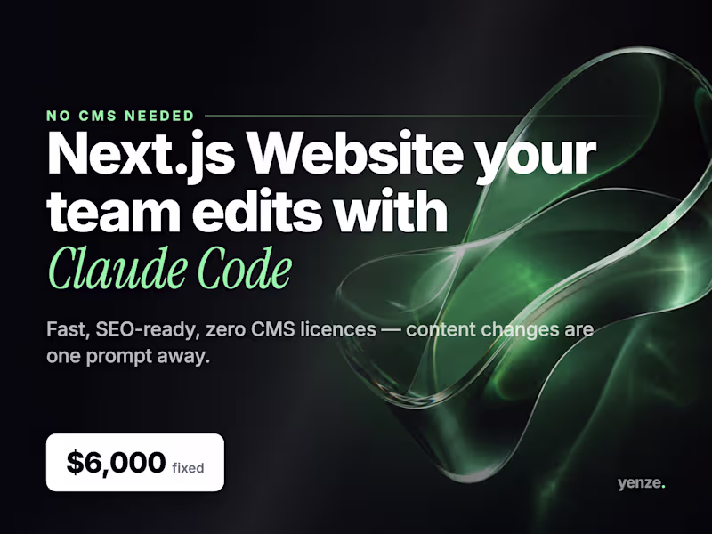 Cover image for Next.js website, no CMS — your team edits it with Claude Code