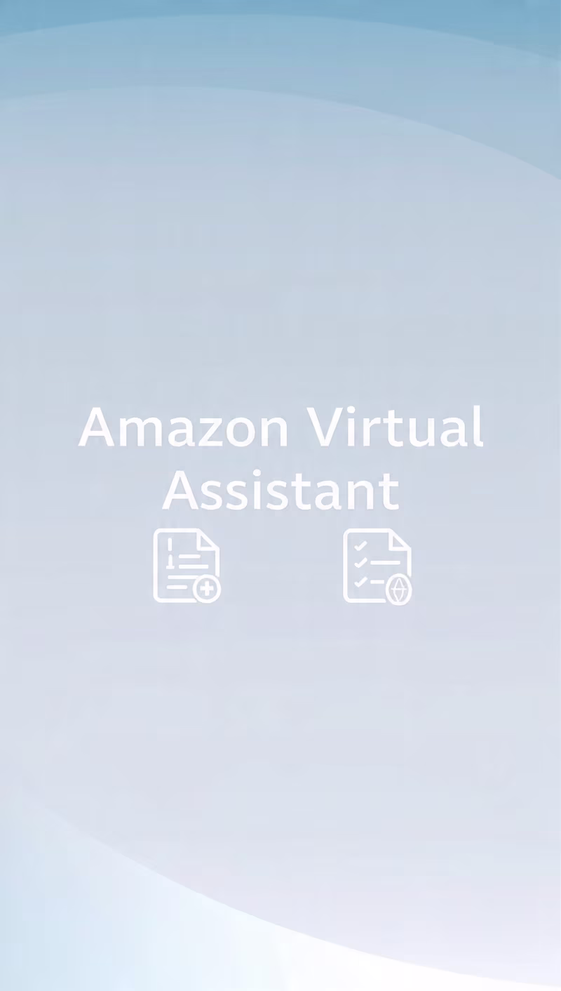 Cover image for  Amazon Virtual Assistant for Product Listings & Data Entry