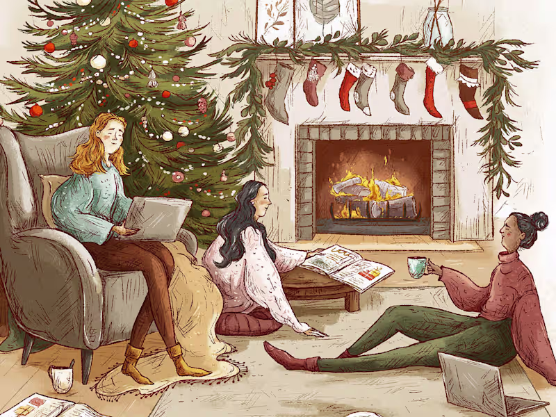 Cover image for Holiday Shopping Illustrations for Magnolia Journal