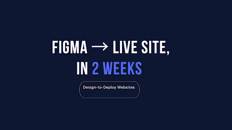 Cover image for Design-to-Deploy Website