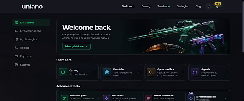 Cover image for Uniano — Market Intelligence & Automation Platform