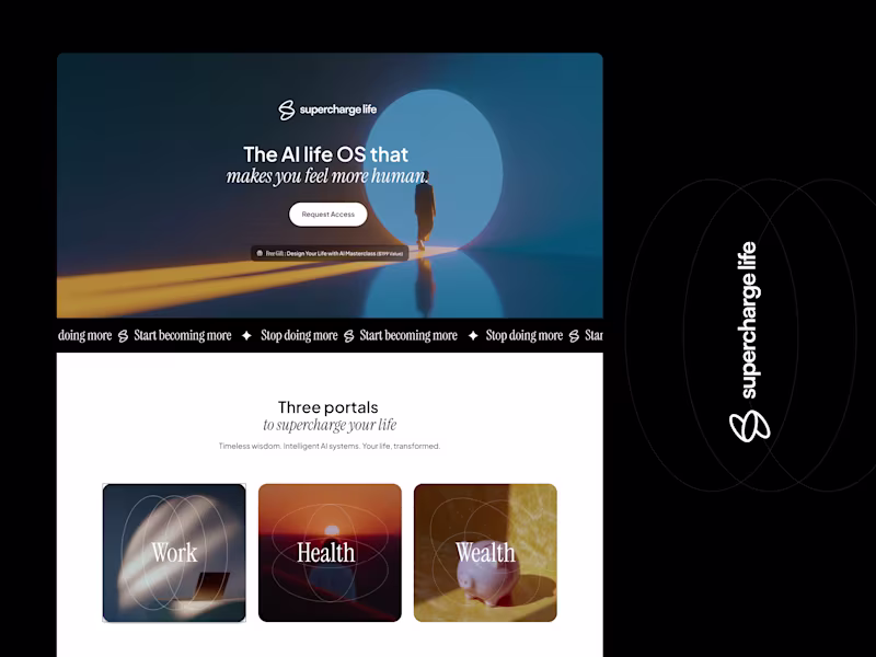 Cover image for Landing page & learning platform - Supercharge Life AI