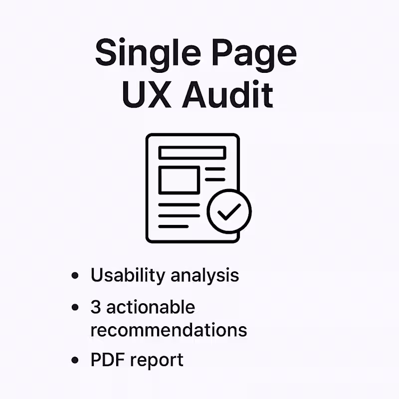Cover image for UX / UI audit of your page & recommend action