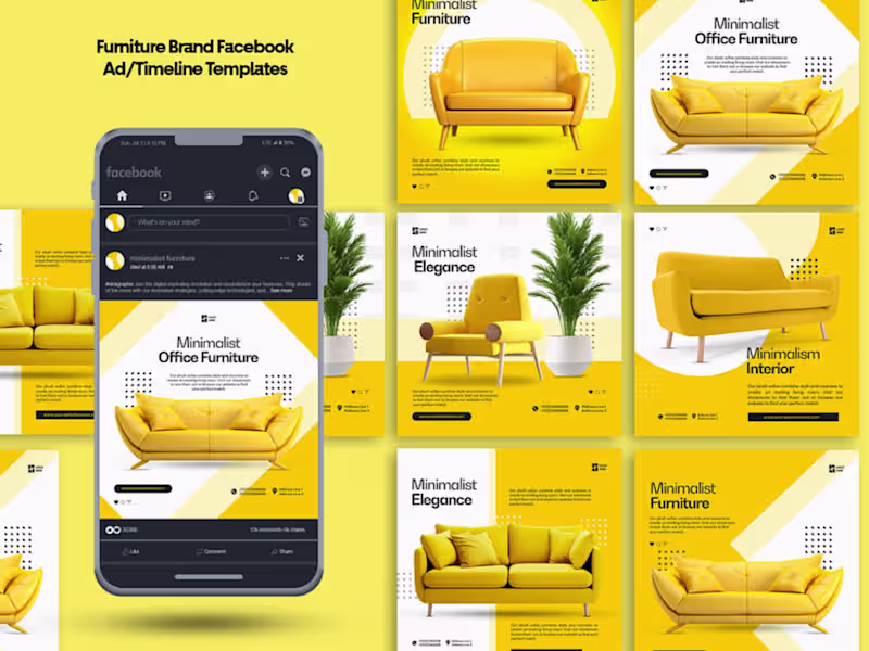Cover image for Furniture Brabd Fcaebook Ads timeline Template