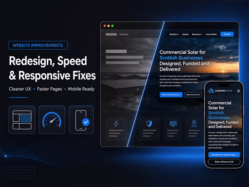Cover image for Website Redesign, Speed & Responsive Fixes