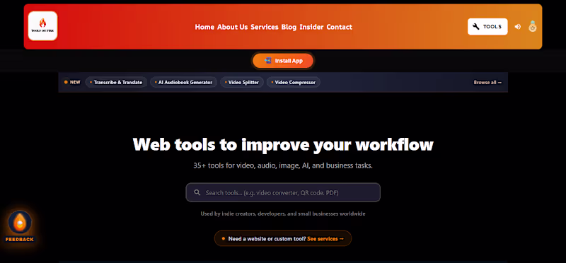 Cover image for ToolsOnFire is a web based