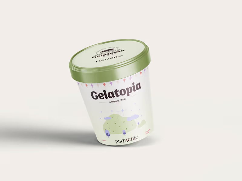 Cover image for Gelatopia, Gelato brand, logo design