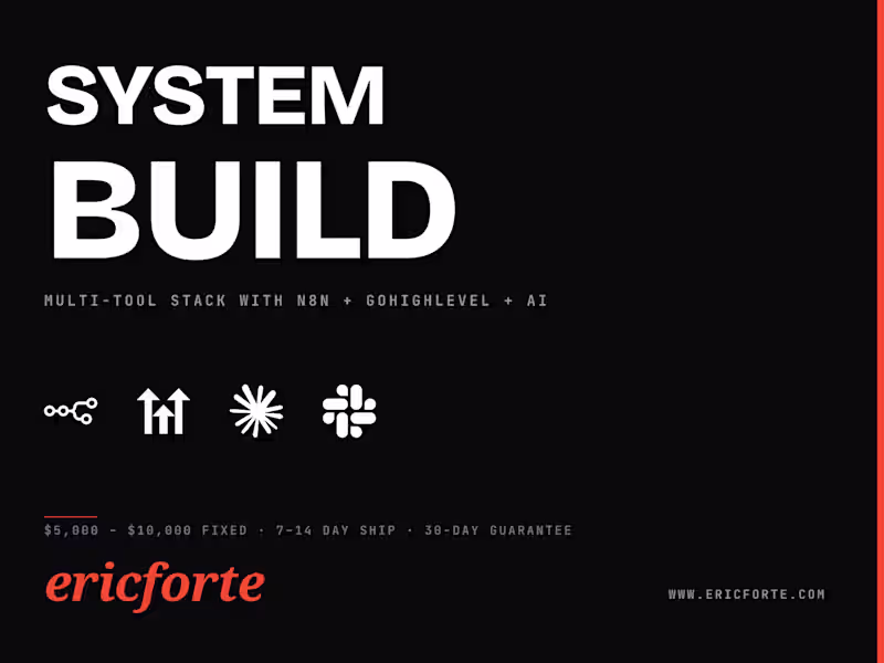 Cover image for Multi-tool stack with n8n + GoHighLevel + AI