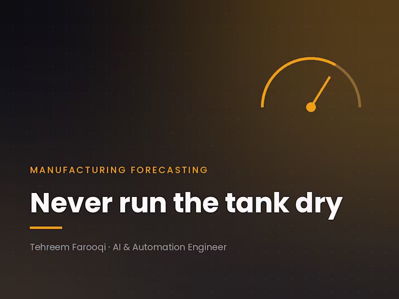 Cover image for Silo Forecasting and Tanker Ordering for a Water Bottler