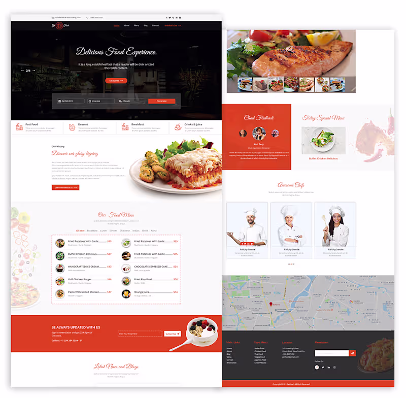 Cover image for Landing page Design for Food/Restaurants Website