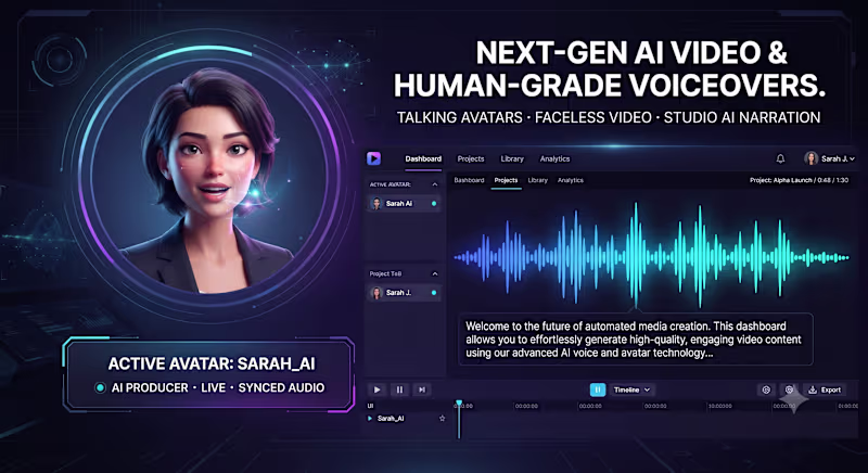 Cover image for Custom AI Video Avatars, Talking Characters & Studio-Grade AI Vo