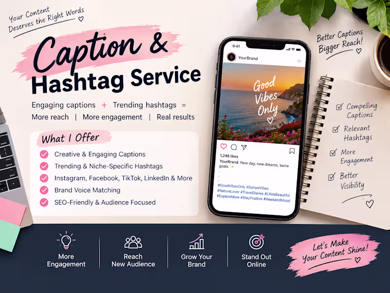 Cover image for Captions and Hashtags