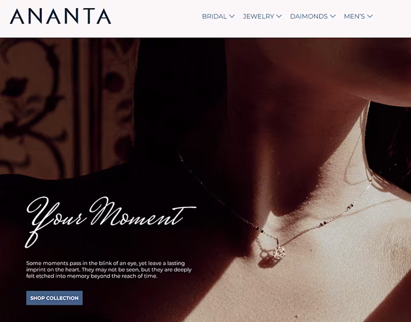 Cover image for Luxury Jewelry Website – Landing Page Redesign