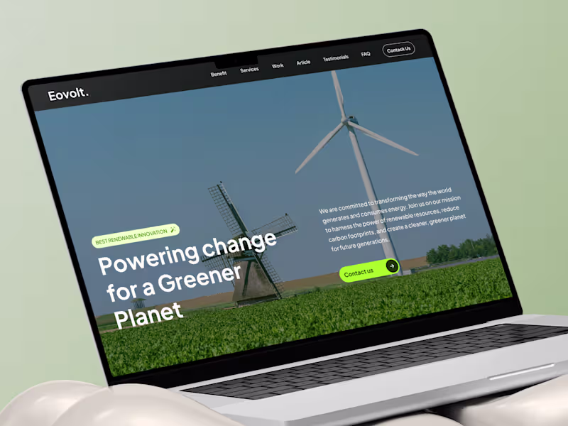 Cover image for Eovolt Sustainable Energy Template Design