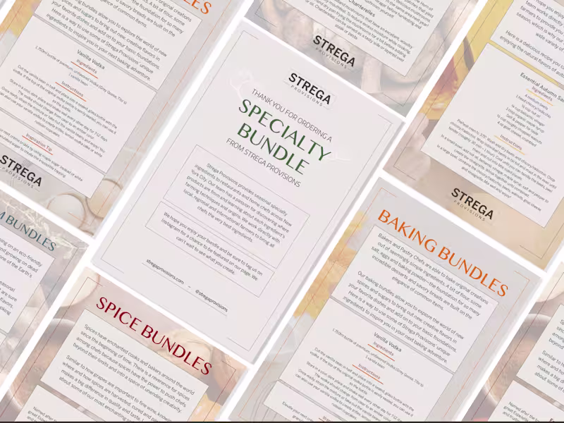 Cover image for Strega Provisions | Delivery Inserts & Menu Design