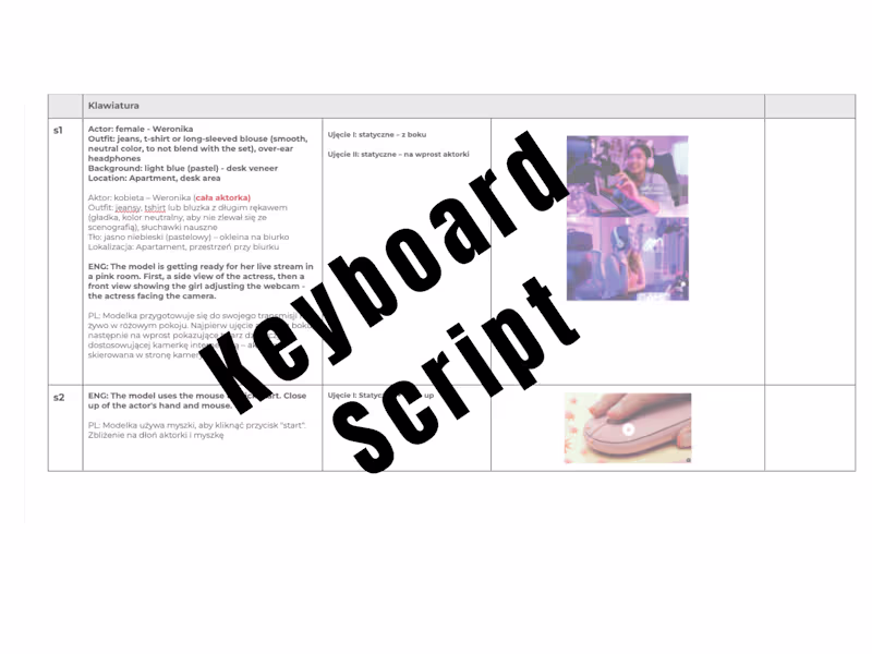 Cover image for Keyboard - Product Video Script