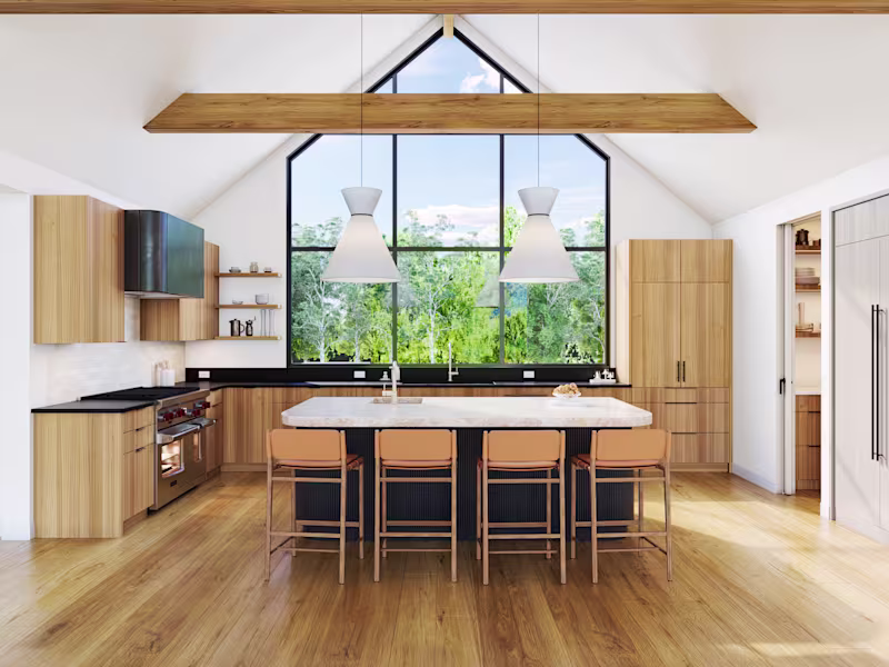 Cover image for Modern Farmhouse Kitchen & Bar CGI Visualization