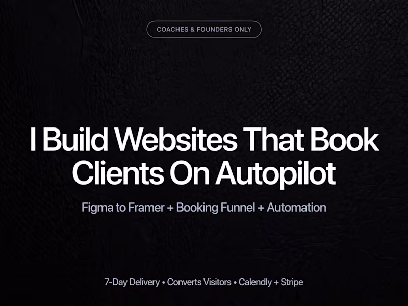 Cover image for Figma to Framer website  Development & Design