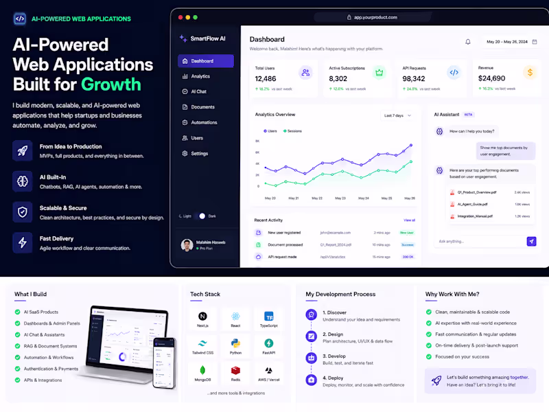 Cover image for I will build your AI-powered web application