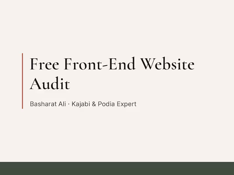 Cover image for Free Front-End Website Audit