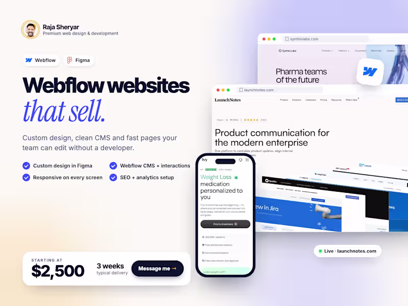 Cover image for Webflow Website Design & Development