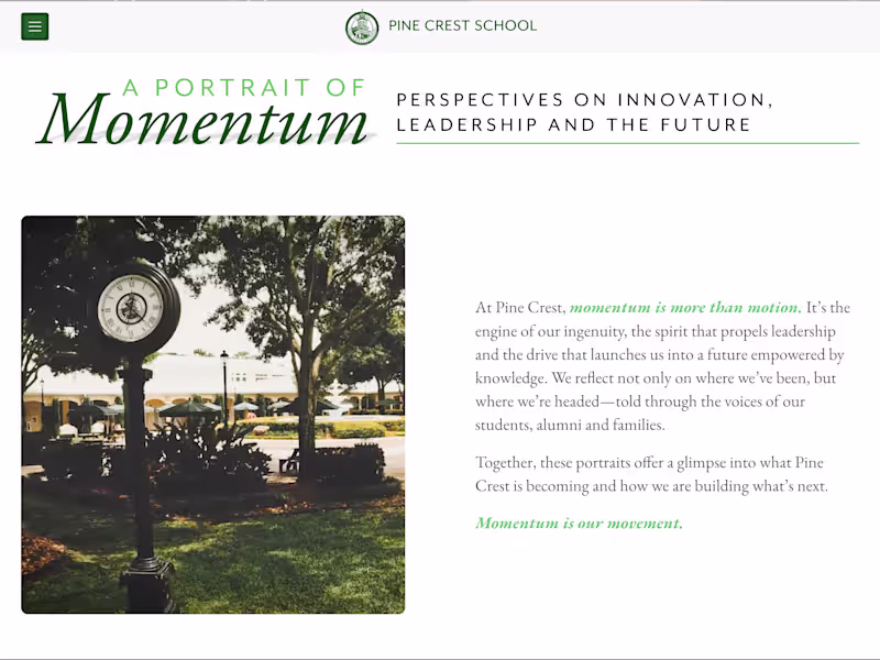 Cover image for Pine Crest School Digital Annual Report