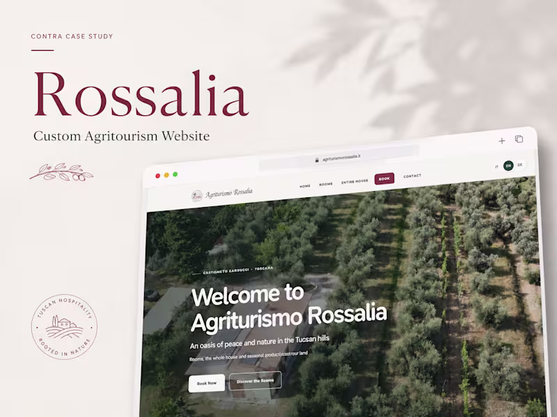 Cover image for Rossalia — Custom Agritourism Website & Booking Experience
