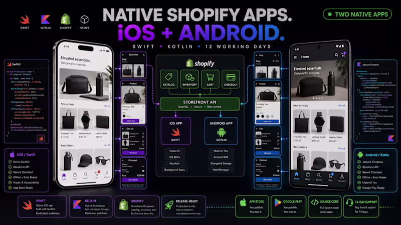 Cover image for Native iOS and Android Shopify Apps