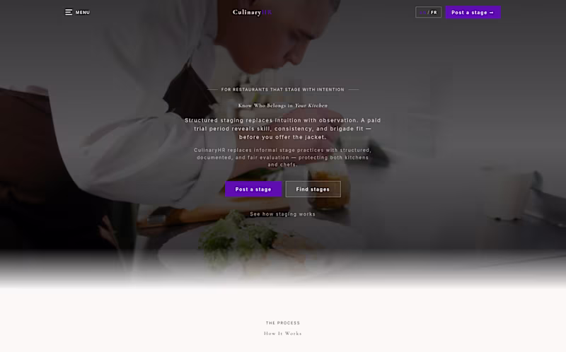Cover image for CulinaryHR: Structured Hiring for Restaurant Kitchens