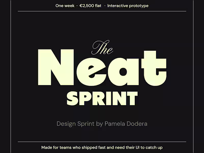 Cover image for The Neat Sprint: 1-week Design Sprint