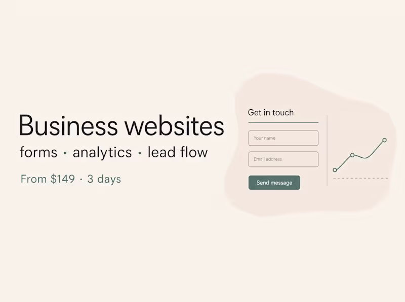Cover image for Business websites with forms, analytics, and lead flow