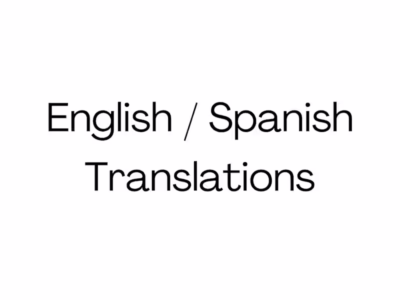 Cover image for English/Spanish Translation