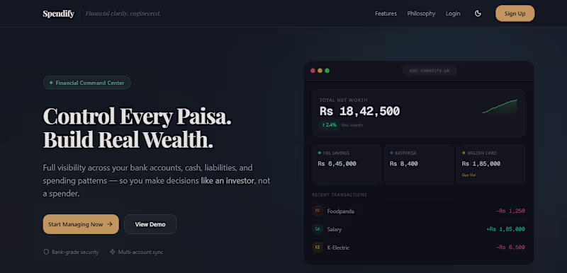 Cover image for Spendify Finance Dashboard Design and Development
