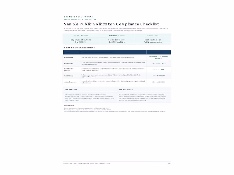 Cover image for Public-Solicitation Compliance Checklist