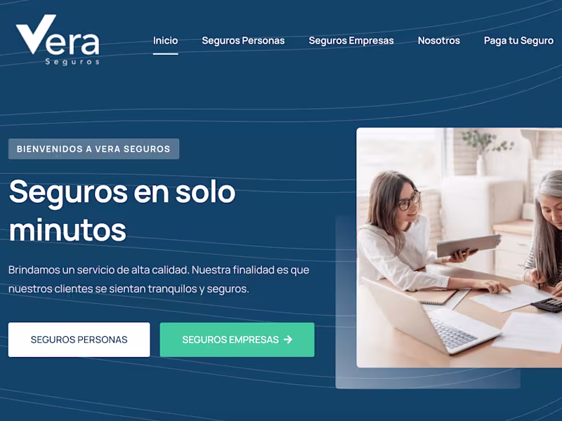 Cover image for Website for insurance company - Vera